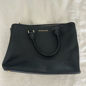 Michael Kors Black Saffiano Leather Tote with Gold Hardware